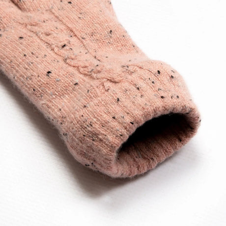 Dents Womens Cable Knit Gloves with Marl Yarn - Pink