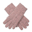 Dents Womens Cable Knit Gloves with Marl Yarn - Pink