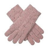 Dents Womens Cable Knit Gloves with Marl Yarn - Pink