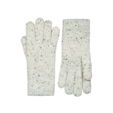 Dents Womens Cable Knit Gloves with Marl Yarn - White