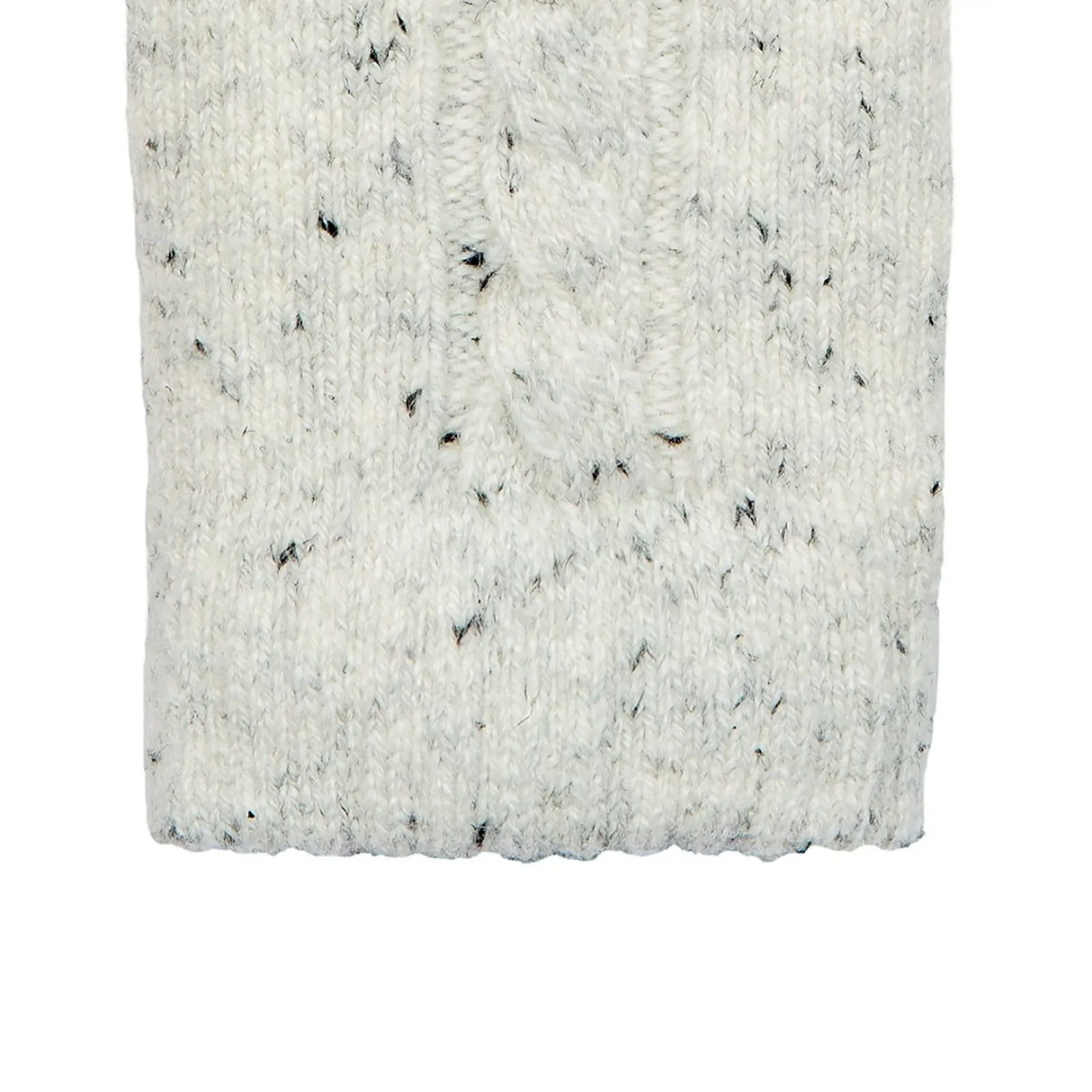 Dents Womens Cable Knit Gloves with Marl Yarn - White