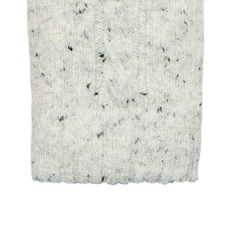 Dents Womens Cable Knit Gloves with Marl Yarn - White