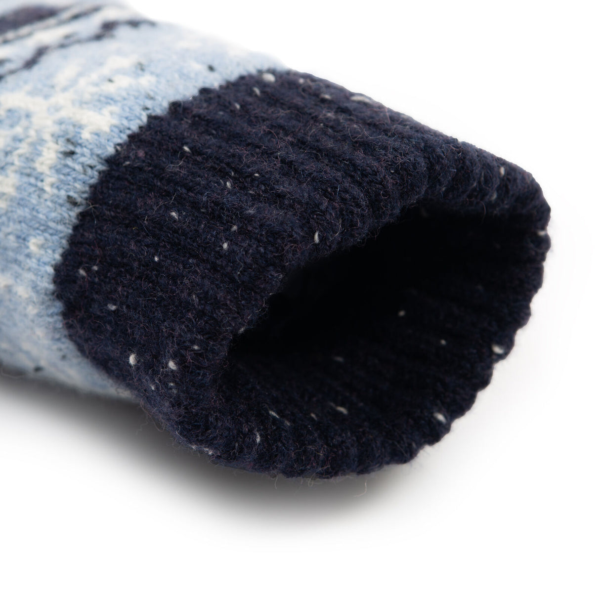 Dents Womens Jacquard Fair Isle Marle Yarn Knitted Gloves - Cornflower Blue