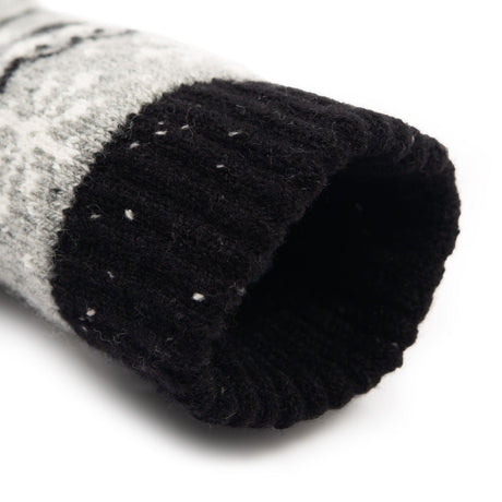 Dents Womens Jacquard Fair Isle Marle Yarn Knitted Gloves - Dove Grey