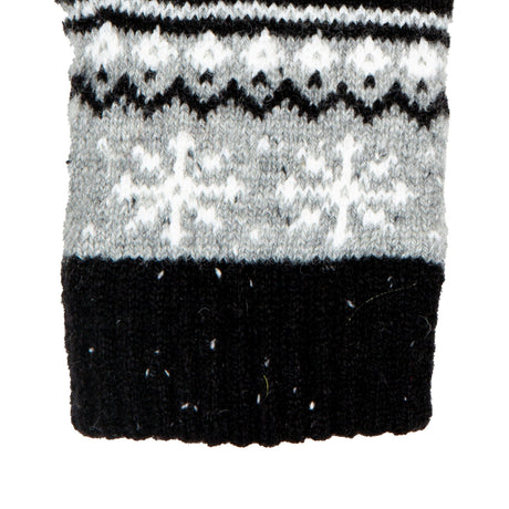 Dents Womens Jacquard Fair Isle Marle Yarn Knitted Gloves - Dove Grey