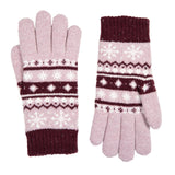 Dents Womens Jacquard Fair Isle Marle Yarn Knitted Gloves - Lilac