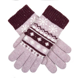 Dents Womens Jacquard Fair Isle Marle Yarn Knitted Gloves - Lilac