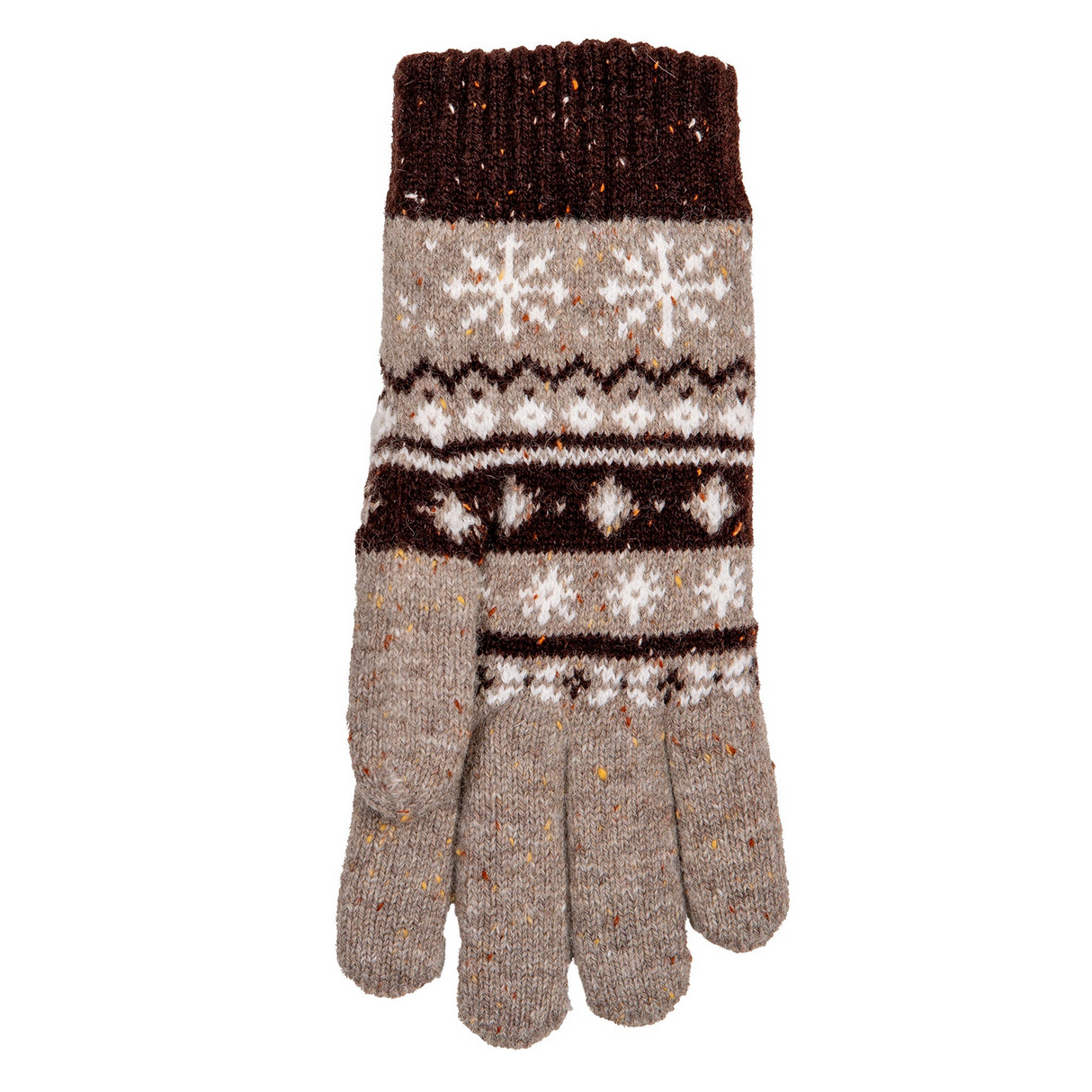 Dents Womens Jacquard Fair Isle Marle Yarn Knitted Gloves - Lilac