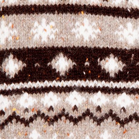 Dents Womens Jacquard Fair Isle Marle Yarn Knitted Gloves - Oatmeal