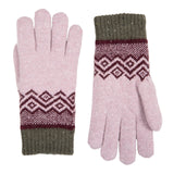 Dents Women’s Knitted Gloves with Geometric Pattern - Lilac