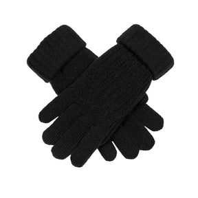 Dents Women’s Ribbed Knit Gloves - Black