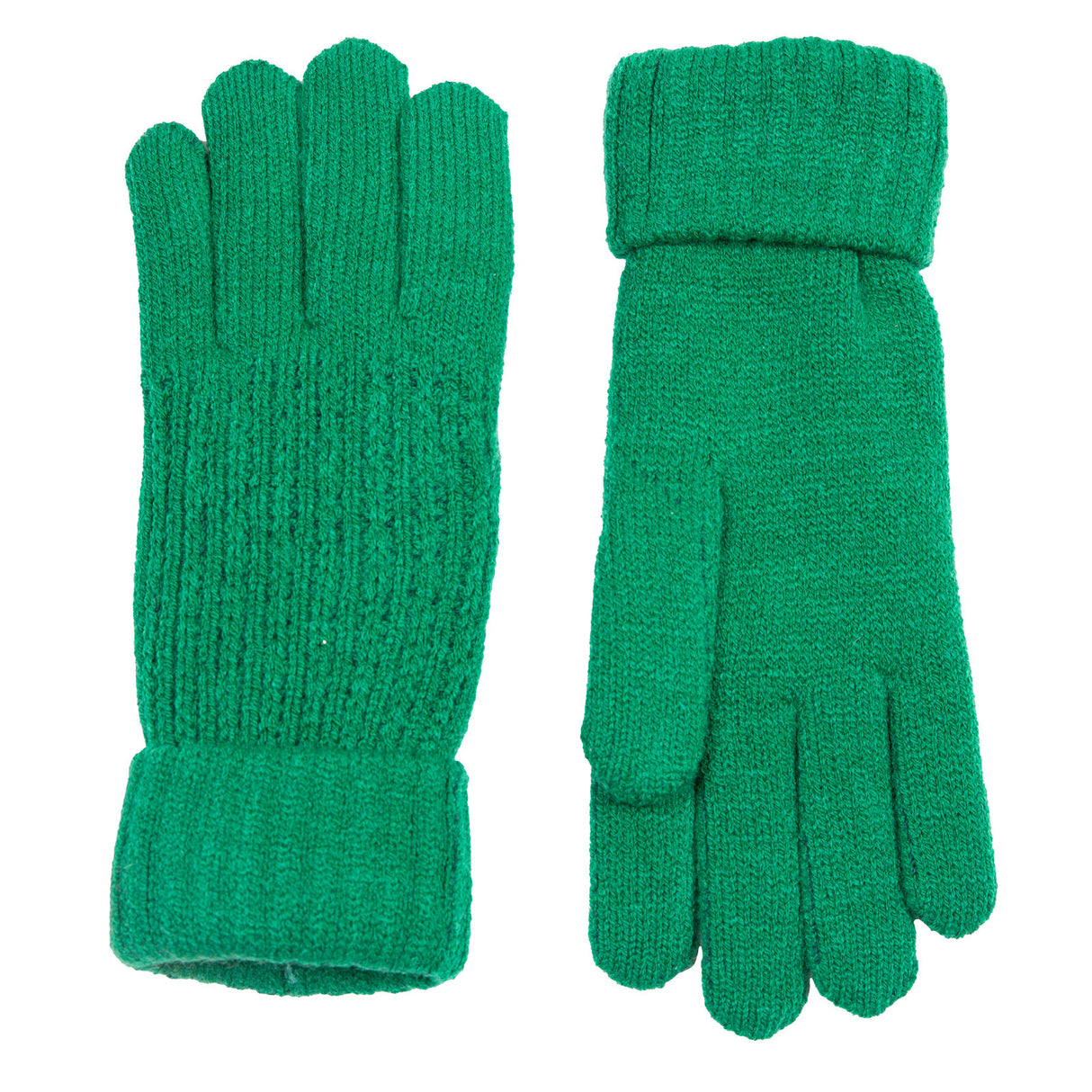 Dents Women’s Ribbed Knit Gloves - Green