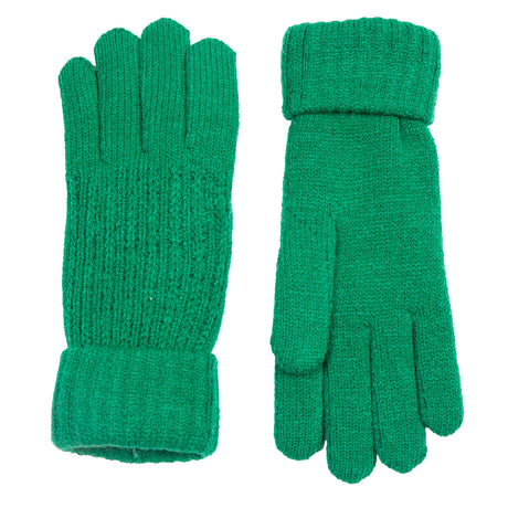 Dents Women’s Ribbed Knit Gloves - Green