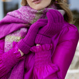 Dents Women’s Ribbed Knit Gloves - Pink