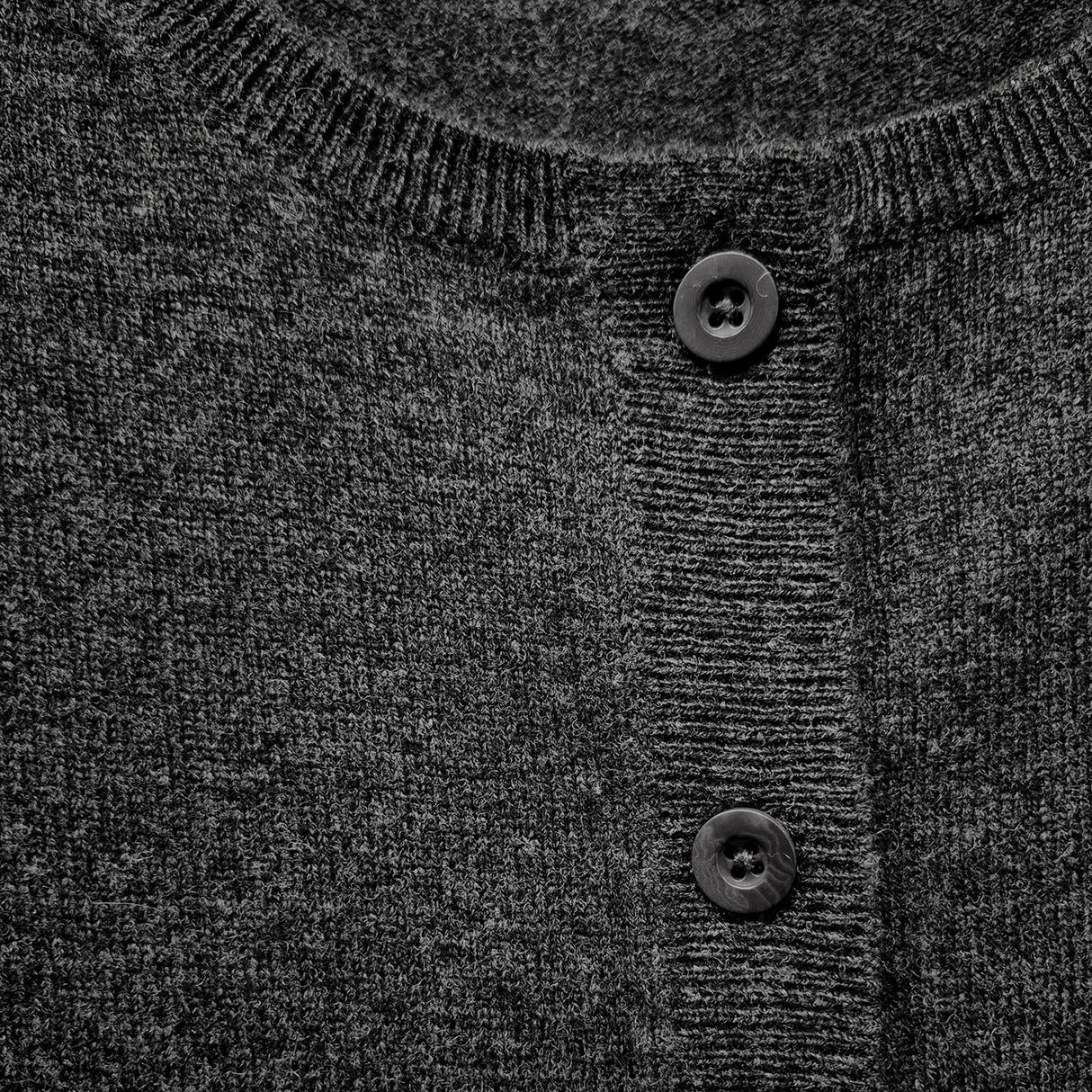 Luxury Cashmere Wool Longline Button Cardigan in Charcoal