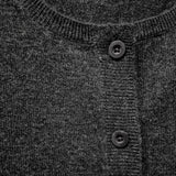 Luxury Cashmere Wool Longline Button Cardigan in Charcoal