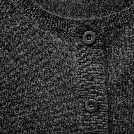idyl Womens Cashmere Wool Button Cardigan - Charcoal (Longline Sweater)