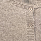 Luxury Cashmere Wool Longline Button Cardigan in Natural