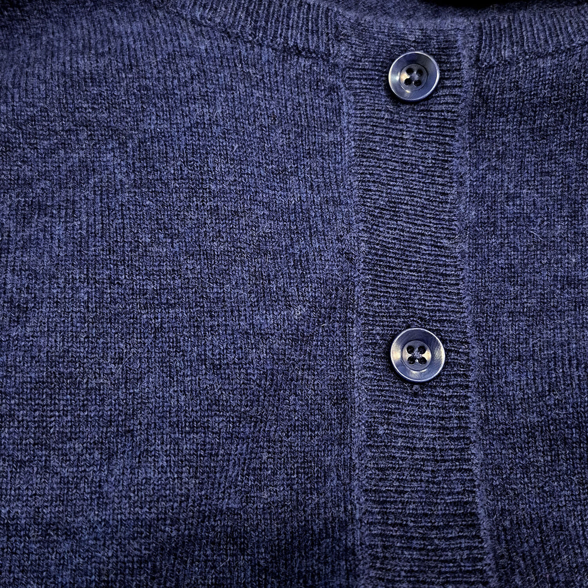 Luxury Cashmere Wool Longline Button Cardigan in Navy