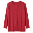 Cashmere Wool Longline Button Cardigan in Red - XL