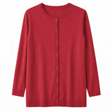 Luxury Cashmere Wool Longline Button Cardigan in Red