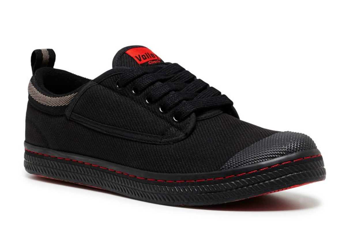 Dunlop Volleys Classic Mens Sneakers - Lace Up Casual Shoes - Black/Grey