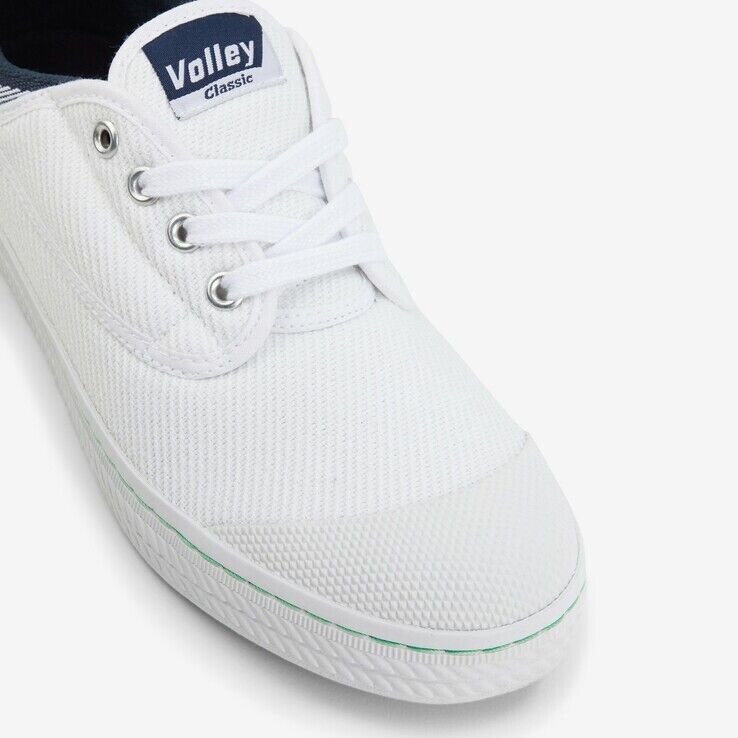 Volley Classic Mens Sneakers - White/Navy (Lace Up Casual Shoes)