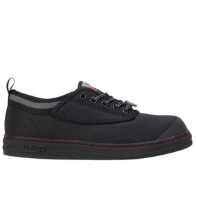 Dunlop Volleys Steel Cap Mens Shoes - Original Safety Sneakers For Tradies - Black/Grey