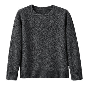 Cashmere Wool Horizontal Rib Knit Jumper in Charcoal - XL