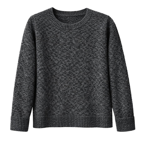idyl Womens Cashmere Wool Horizontal Rib Jumper - Charcoal (Textured Knit Pullover Sweater)
