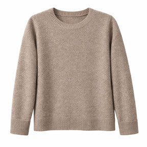 Cashmere Wool Horizontal Rib Knit Jumper in Natural - XL
