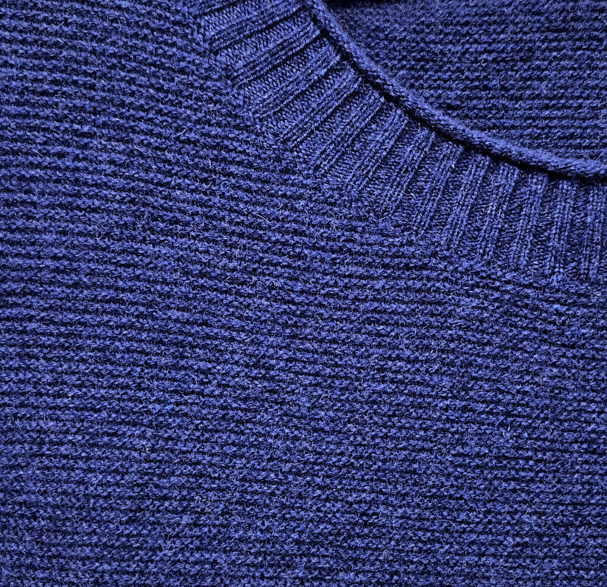 Luxury Cashmere Wool Horizontal Rib Knit Pullover Jumper in Navy