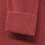 idyl Womens Cashmere Wool Horizontal Rib Jumper - Red (Textured Knit Pullover Sweater)