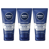 3x Nivea Men Protect & Care 75ml Exfoliating Face Scrub Pack - with Aloe Vera (Face Wash)