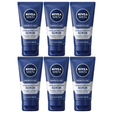 6x Nivea Men Protect & Care 75ml Exfoliating Face Scrub Bulk Pack - with Aloe Vera (Face Wash)
