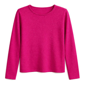 idyl Womens Cashmere Wool Pullover Jumper - Pink (Fine Knit Sweater)