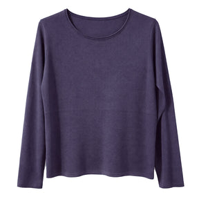 idyl Womens Cashmere Wool Pullover Jumper - Navy Blue (Fine Knit Sweater)