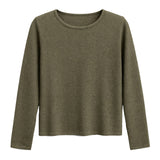 idyl Womens Cashmere Wool Pullover Jumper - Green (Fine Knit Sweater)