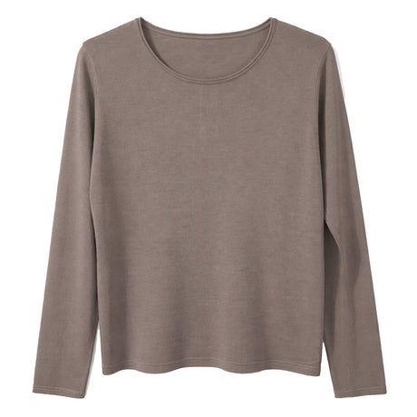 idyl Womens Cashmere Wool Pullover Jumper - Taupe (Fine Knit Sweater)