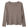 Cashmere Wool Fine Knit Jumper in Taupe - XL