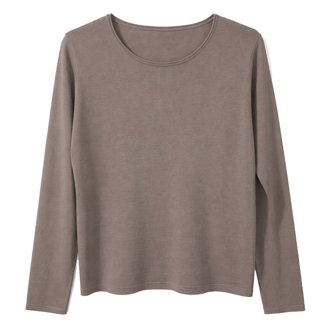 Cashmere Wool Fine Knit Jumper in Taupe - XL