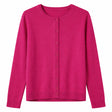 idyl Womens Cashmere Wool Fine Knit Button Cardigan - Pink (Regular Length Sweater)