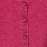 idyl Womens Cashmere Wool Fine Knit Button Cardigan - Pink (Regular Length Sweater)