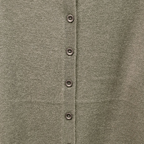 idyl Womens Cashmere Wool Fine Knit Button Cardigan - Green (Regular Length Sweater)