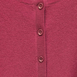 Luxury Cashmere Wool Fine Knit Button Cardigan in Red