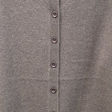 idyl Womens Cashmere Wool Fine Knit Button Cardigan - Taupe (Regular Length Sweater)