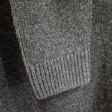 idyl Womens Cashmere Wool Funnel Neck Jumper - Charcoal (Chunky Knit Pullover Sweater)