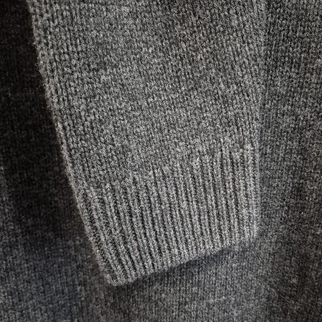idyl Womens Cashmere Wool Funnel Neck Jumper - Charcoal (Chunky Knit Pullover Sweater)