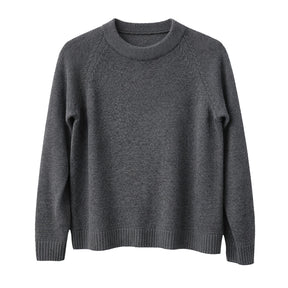 idyl Womens Cashmere Wool Funnel Neck Jumper - Charcoal (Chunky Knit Pullover Sweater)