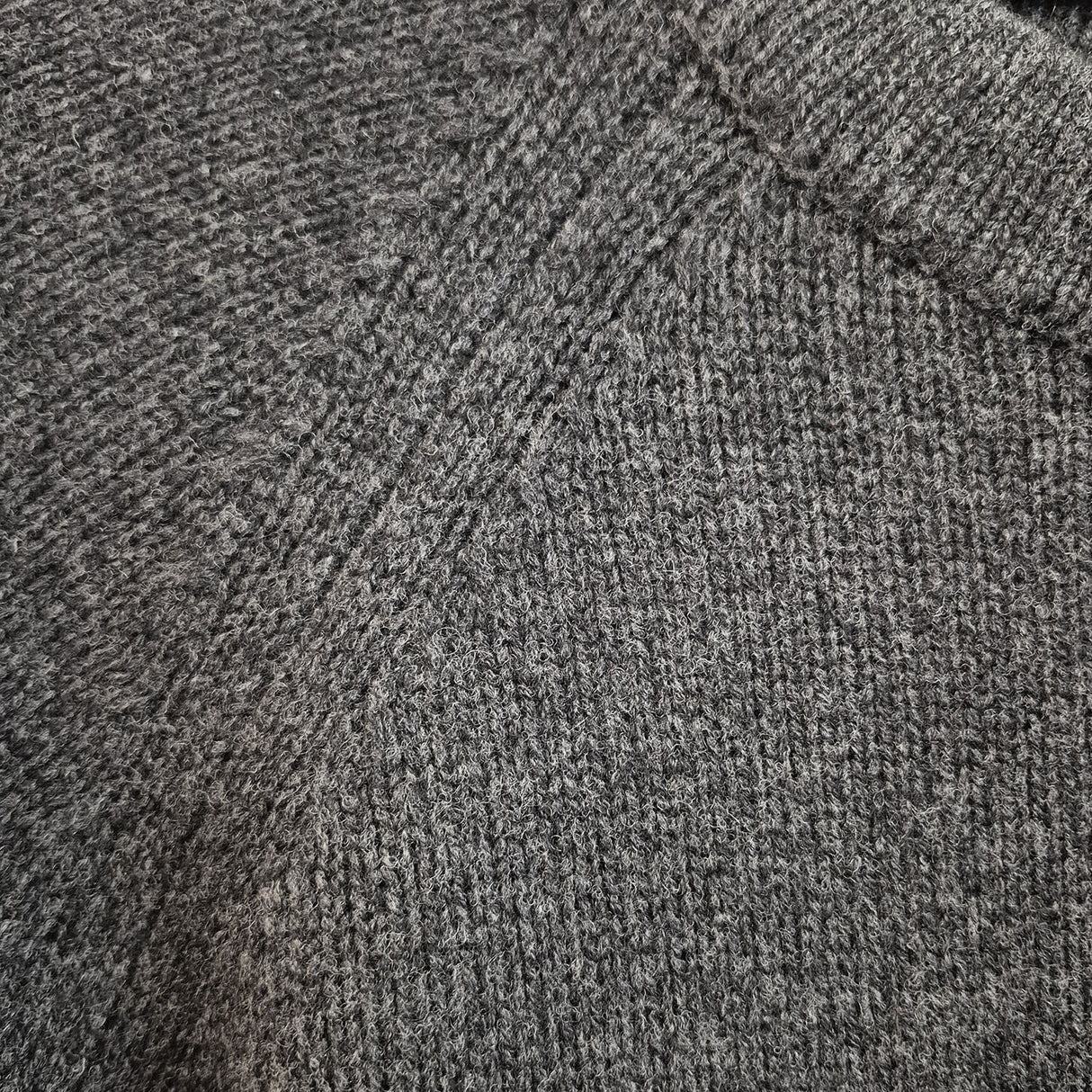 idyl Womens Cashmere Wool Funnel Neck Jumper - Charcoal (Chunky Knit Pullover Sweater)